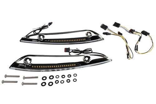 V2 ROAD GLIDE LED ウインドシールドトリム スタンダード AUXILIARY ターンシグナル付 クローム 2015〜24年FLTR 2025〜25年FLTRT