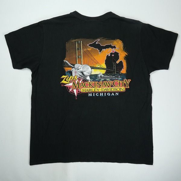 Harley Davidson Tシャツ 2枚セット XL ヴィンテージ 古着 90s USA製 HARLEY DAVIDSON 豪華 V2 & サンダー パターン T