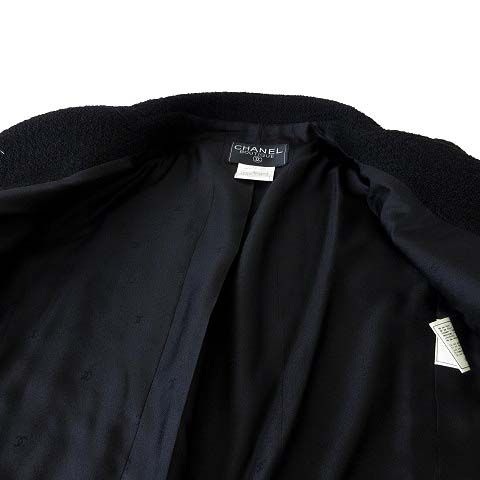 美品 シャネル 95A ココボタン ツイード ジャケット パープル 総ココマーク CHANEL - シャネル 95A ウール×ナイロン ツイード ヴィンテージ