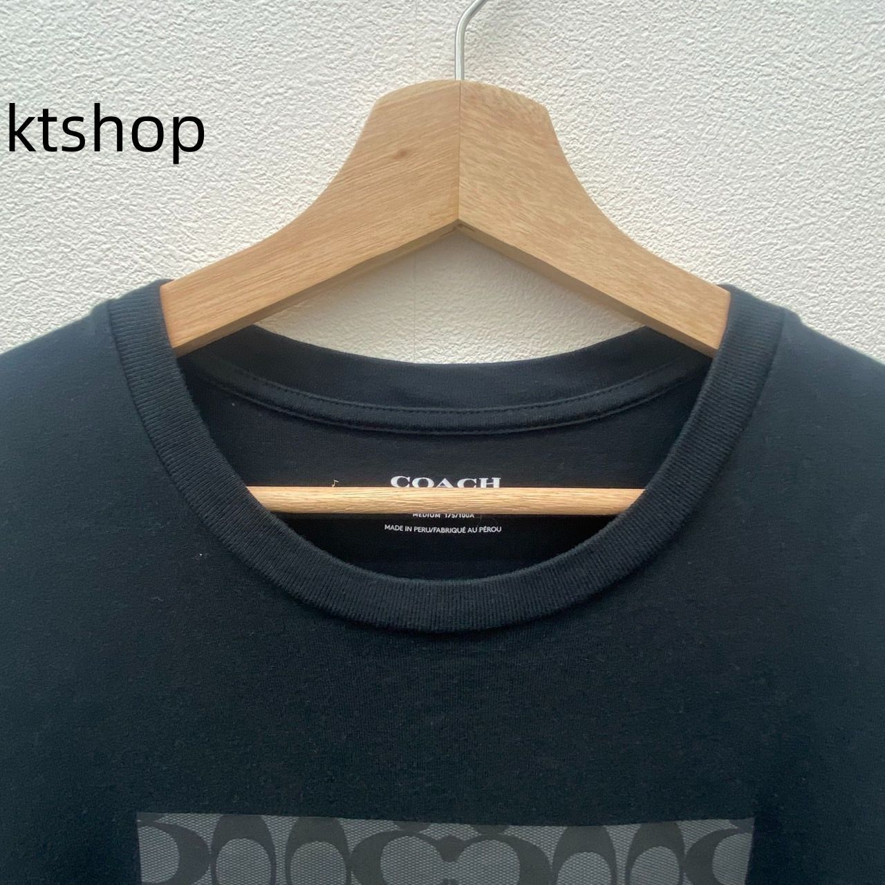 シグネチャー スクエア Tシャツ ブラック CO790 WHT Mサイズ