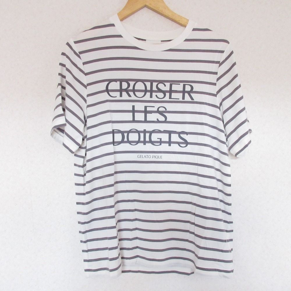 GELATO PIQUE グレー Tシャツ ショートパンツ セット 接触冷感】ロゴTシャツ&リブショートパンツセット（セットアップ
