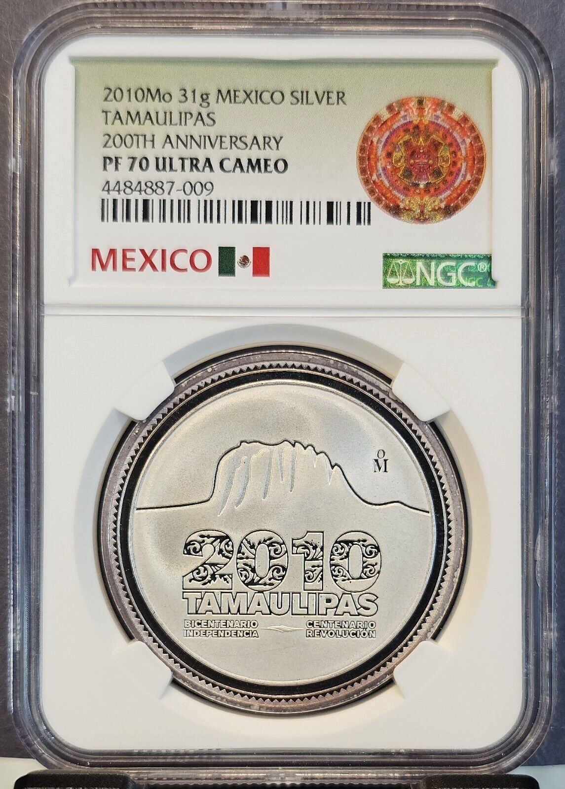 2010 MEXICO SILVER TAMAULIPAS 200TH ANNIVERSARY NGC PF 70 ULTRA CAMEO PERFECTION