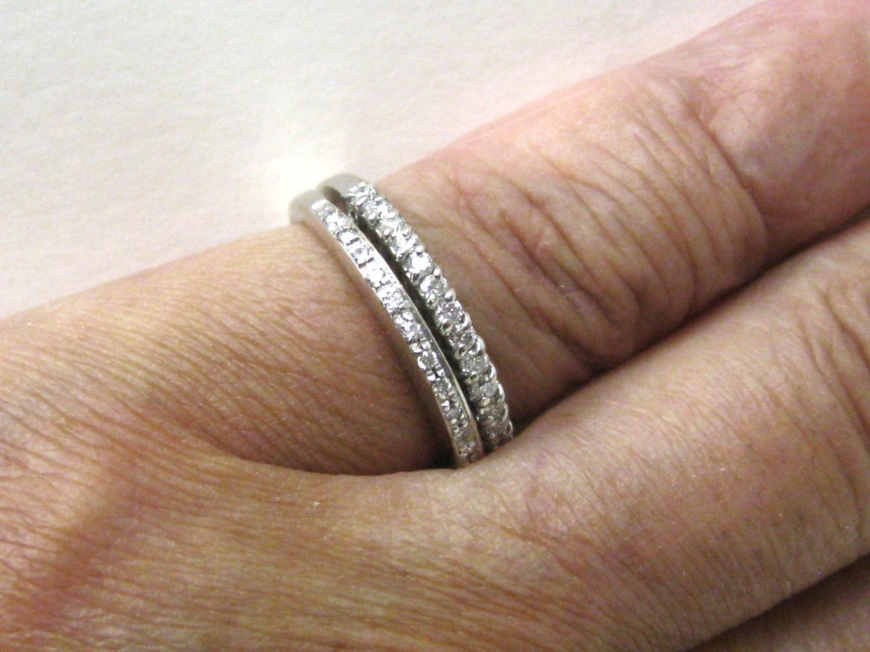 750 18金WG リング 指輪 イタリー製 ポンテヴェキオ ダイヤ0.33ct 