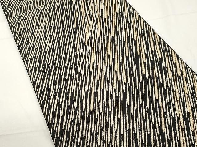 平和屋着物 六通柄袋帯 唐織 吉祥文 黒地 金糸 正絹 CAAX9445yk