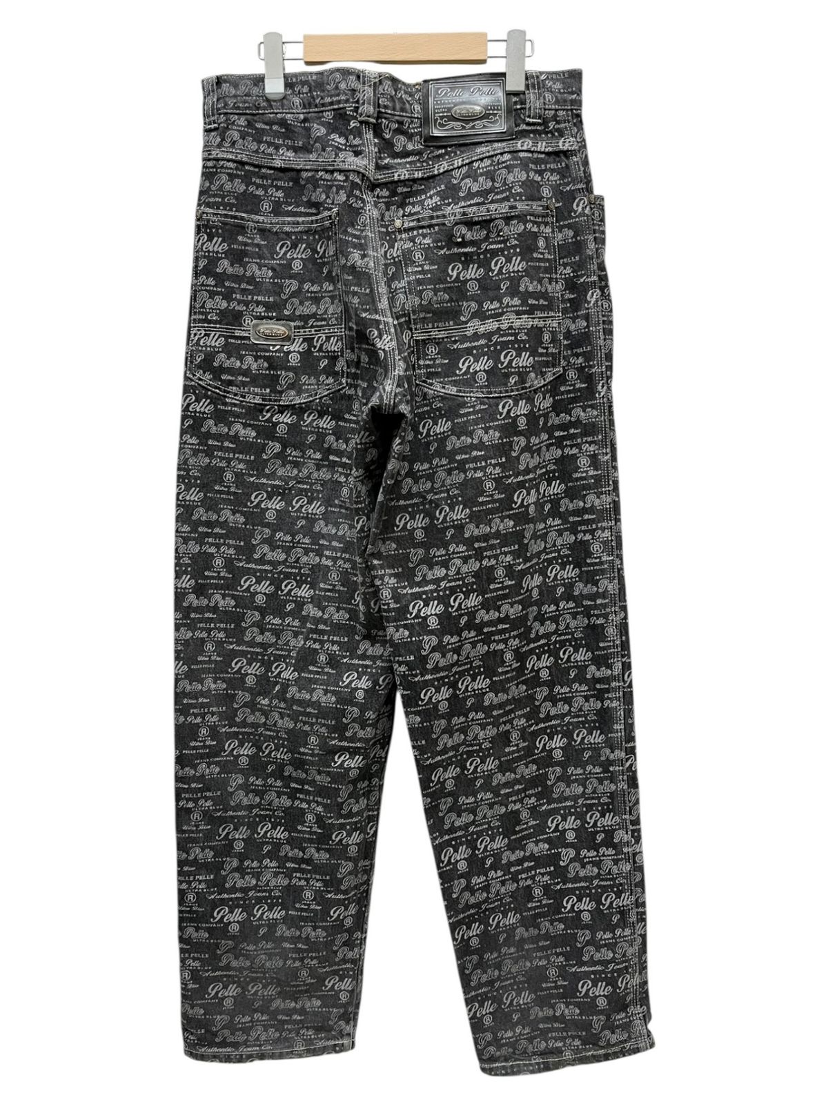 PELLE PELLE ペレペレ グルカショーツ 極太ブラック Pelle Pelle (ペレペレ) ブラックデニム パンツ 50BPA 32