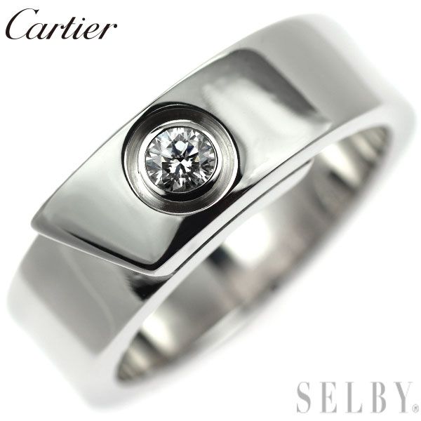 カルティエ Cartier リング アニバーサリー 1ポイント ダイヤモンド K18WG 11号 / #51
