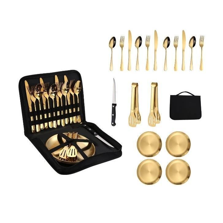 ステンレス食器セット 株式会社錦 便携式旅行外露キャンピングフードクリップナイフとフォークとスプーン ステンレス食器セット便携式旅行外露キャンピングフードクリップナイフ