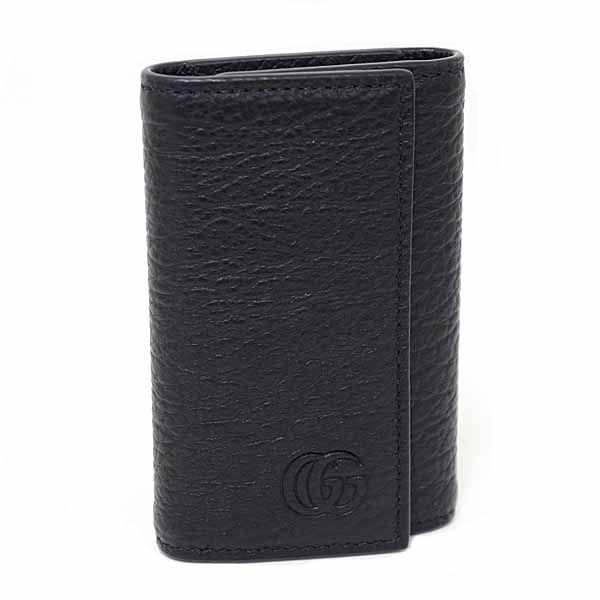 グッチ GUCCI ダブルG キーケース 6連 レザー 795336 ブラック シルバー金具 ♥品