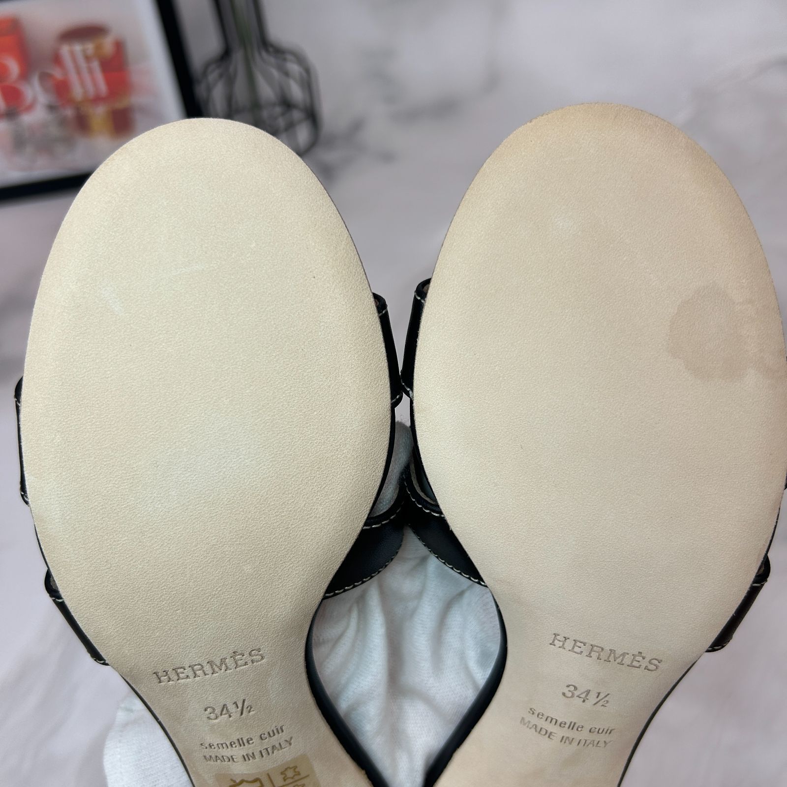 HERMES エルメス オアジス 34サイズ ブラック 鑑定済み 【 新品 】 エルメス 《 オアジス 》 34 1/2 22cm程度