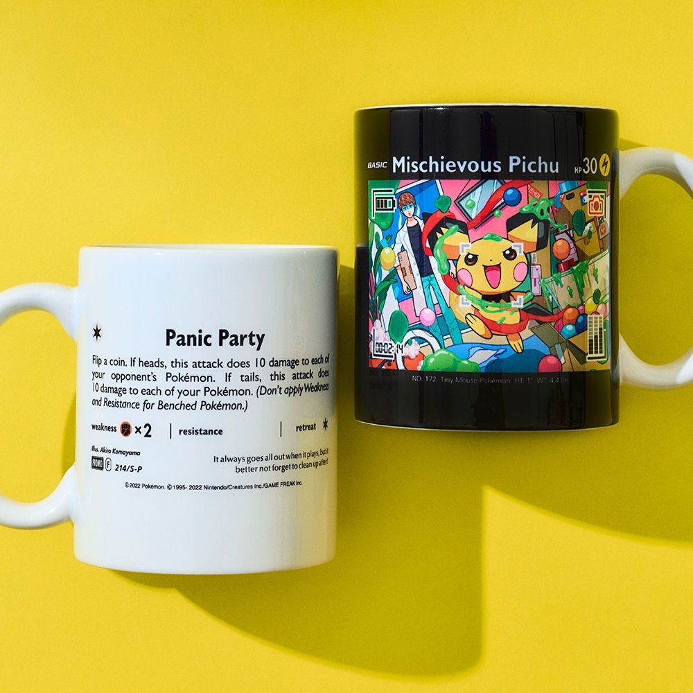 いたずら好きのピチュー　プロモカードとマグカップ いたずら好きのピチュープロモカードとマグカップ