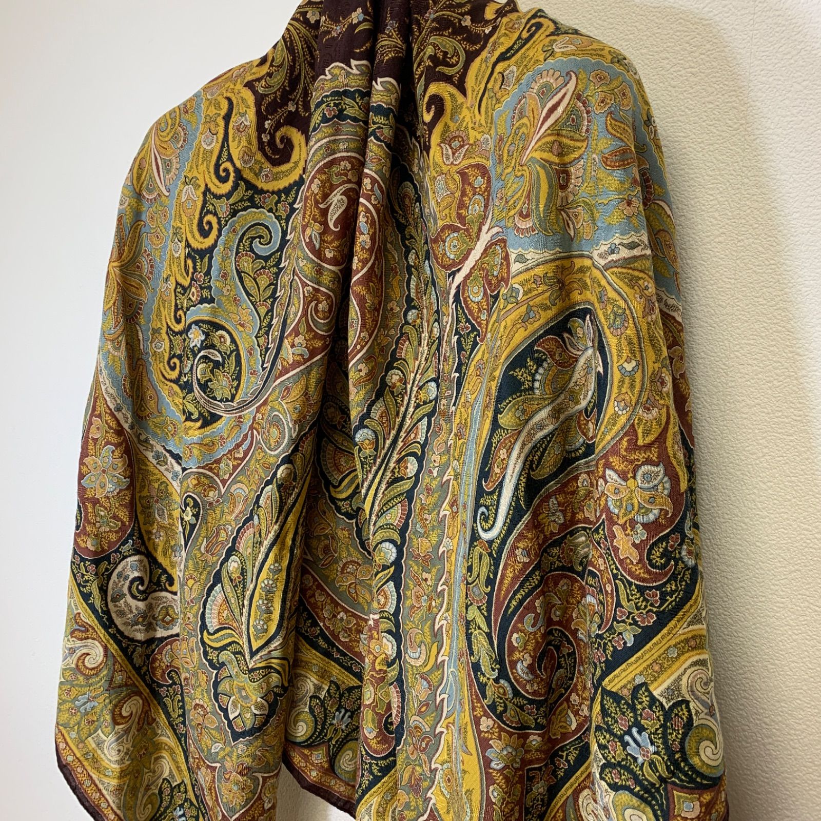 ETRO ペイズリー柄 ウールシルク 高級生地 大判ストール - メルカリ
