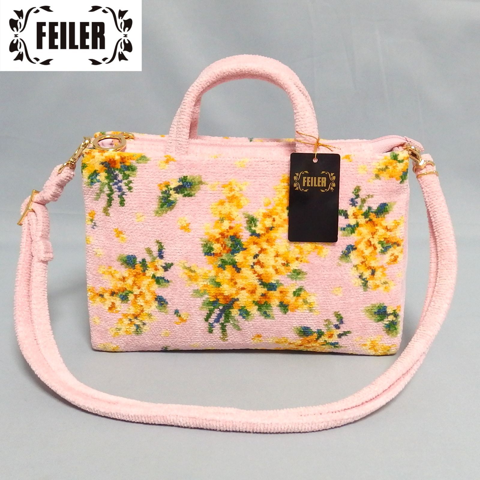 FEILER Mimosa Solare 2Way ショルダー ハンドバッグ MSO-241022 710 ピンク 花柄 ミモザ ソラーレ フェイラー