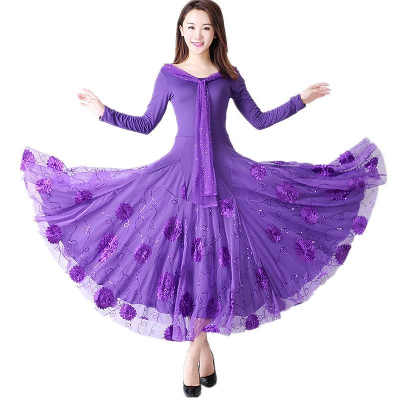 25年新作 【プロ仕様】社交ダンスドレス 長袖 社交ダンス 練習着