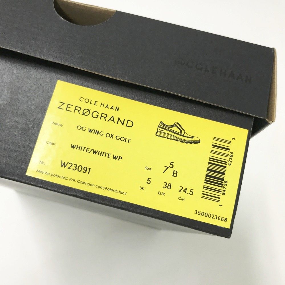 COLE HAAN GOLF コールハーンゴルフ　 ZEROGRAND W23091 OG WING OX スパイクレスゴルフシューズ  ホワイト系 24.5 [240101284920] ゴルフウェア レディース ストスト