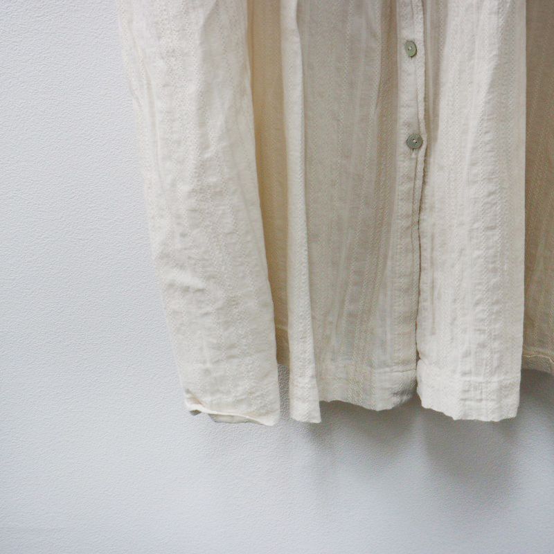 マーブルシュッド marble SUD ドビー刺繍 レース切替 ノーカラー