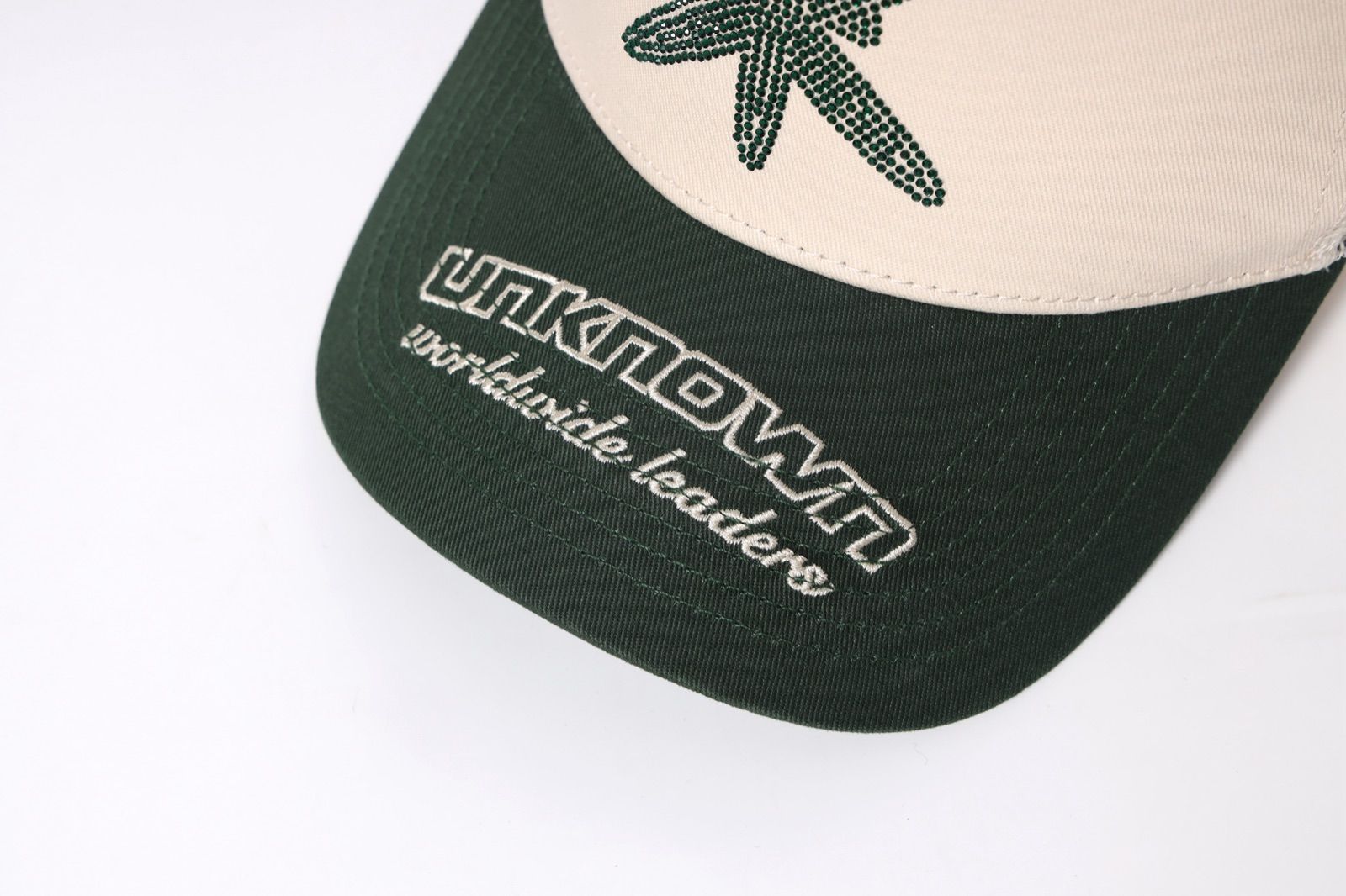 UNKNOWN ☆ Cream & Green Rhinestone Cap - メルカリ