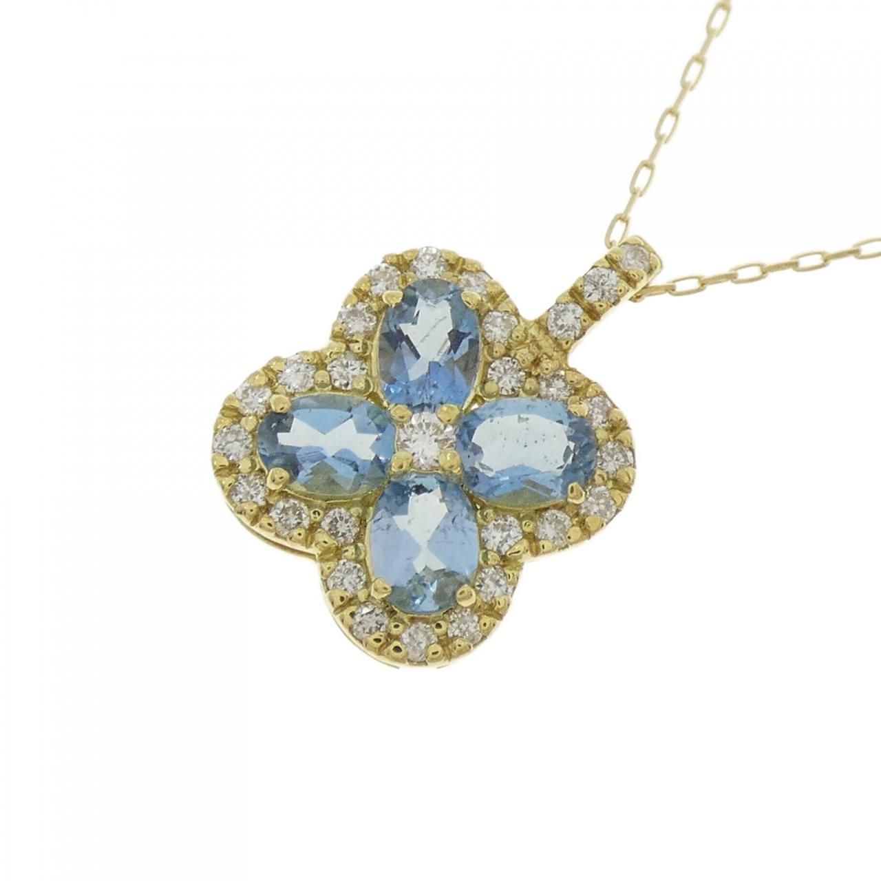 新品】K18YG フラワー アクアマリン ネックレス 0.57CT - メルカリ 