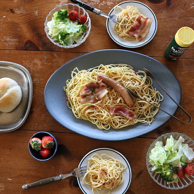 ANFORA マットグレイ オーバルプレート38cm | 磁皿 器 アンフォラ