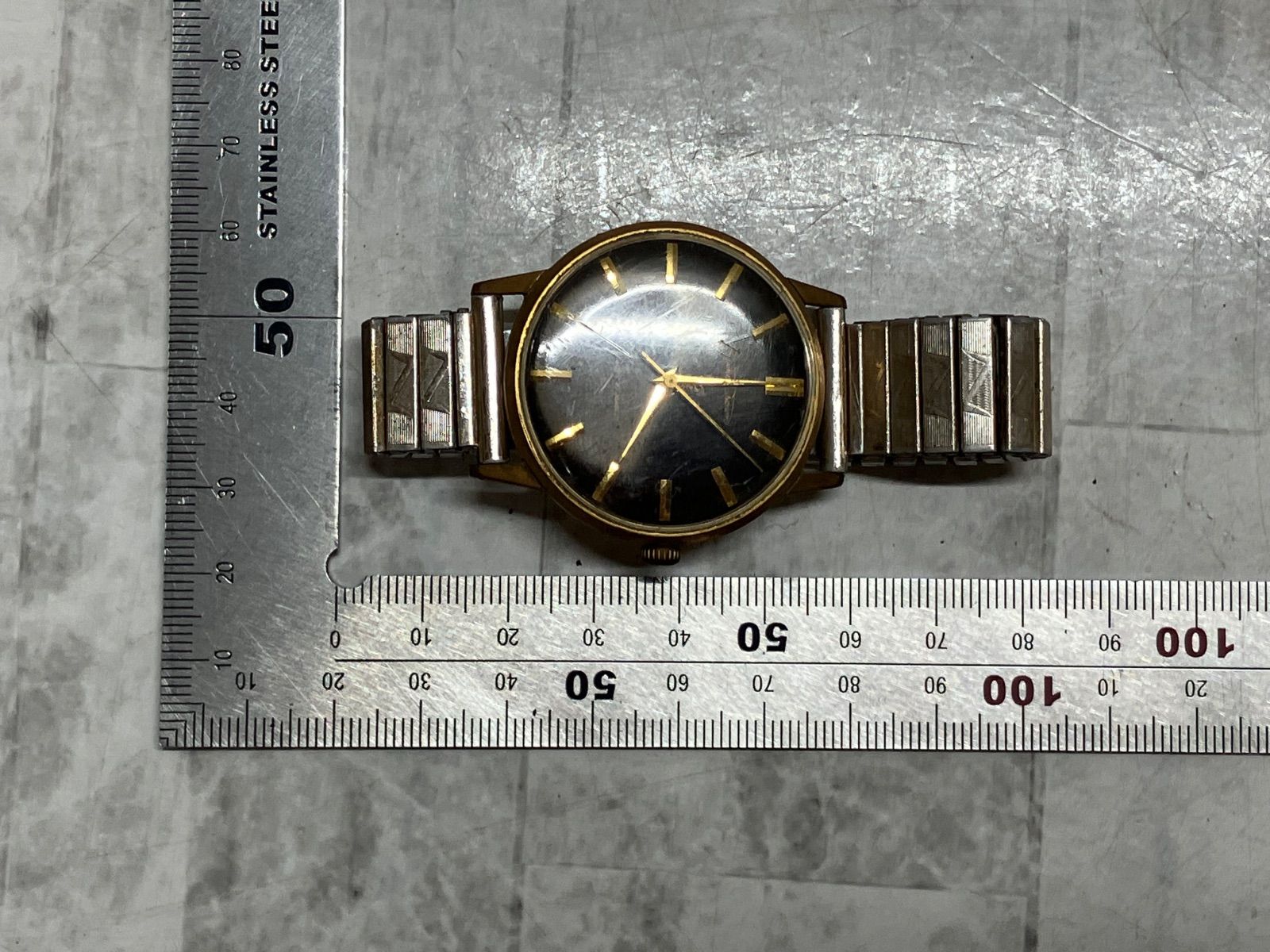 SEIKO CROWN 572990 アンティーク 手巻き時計 稼働品 良品 セイコー クラウン 572990 ステンレスメッキケース 裏蓋記念刻印