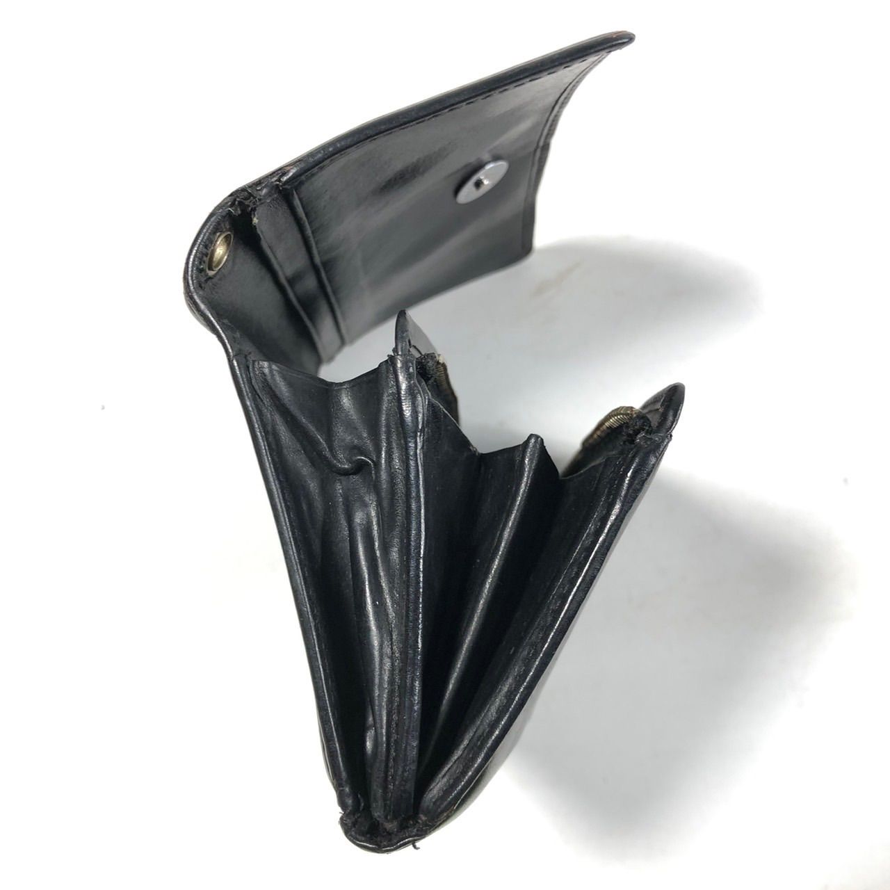 【美品】ヒステリックグラマー 二つ折り財布 ブラック ウォレットチェーン A0530-1-A HYSTERIC GLAMOUR ヒステリックグラマーレザー 二