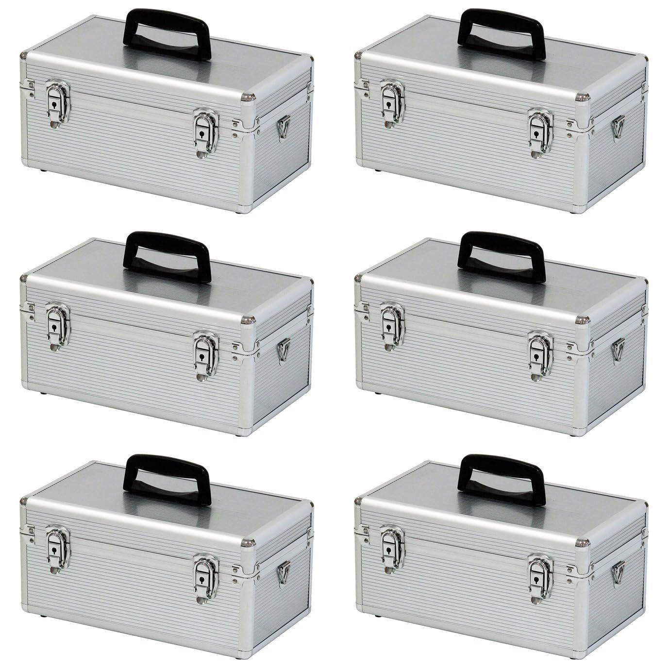 JEJアステージ アルミツールケース 収納ケース 工具箱 AL-B201 幅37×奥行21.5×高さ19.5cm 6個セット
