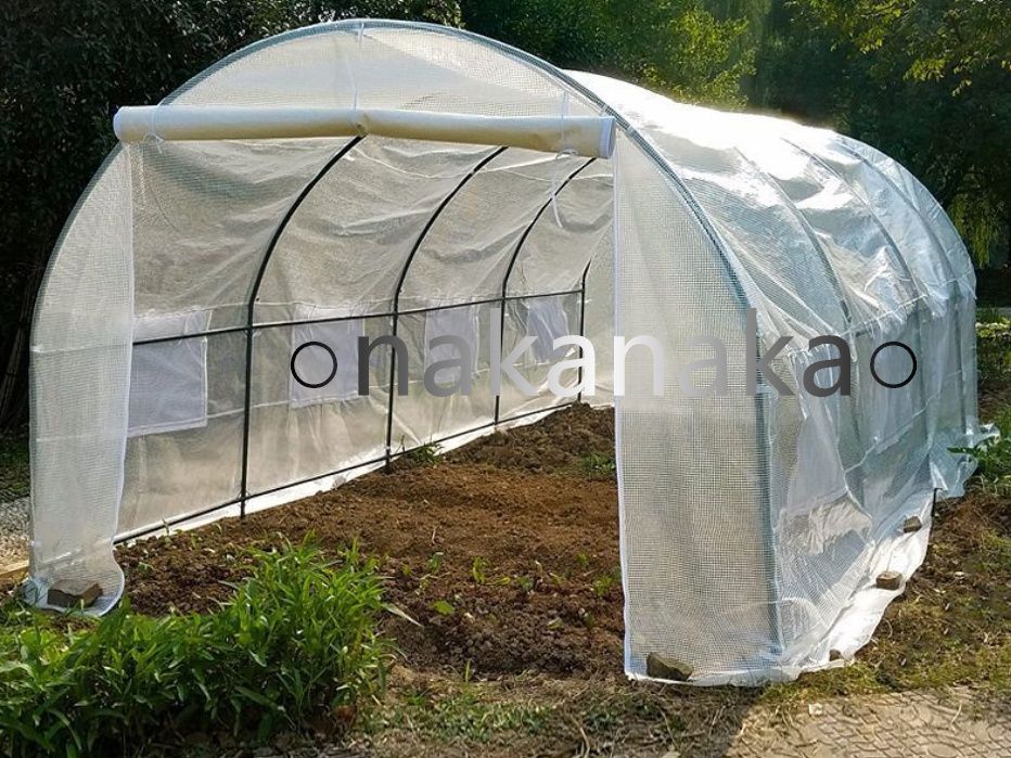 四つの窓がある屋外の鶏アヒルガチョウの飼育小屋ベランダの多肉植物や野菜の保温カバー鋼管の大棚骨組み温室 暖房ハウス3.6x2.15x2.2 M HRDEVELOPMENT_JP