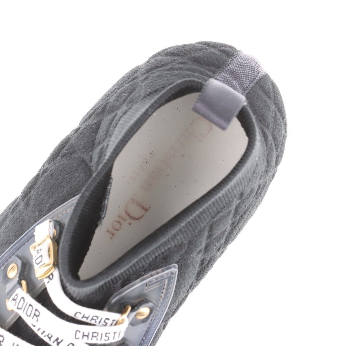  Christian Dior クリスチャンディオール スニーカー 37.5 24 cm WALK N DIORキャンバス カナージュ ハイカット スニーカー 靴