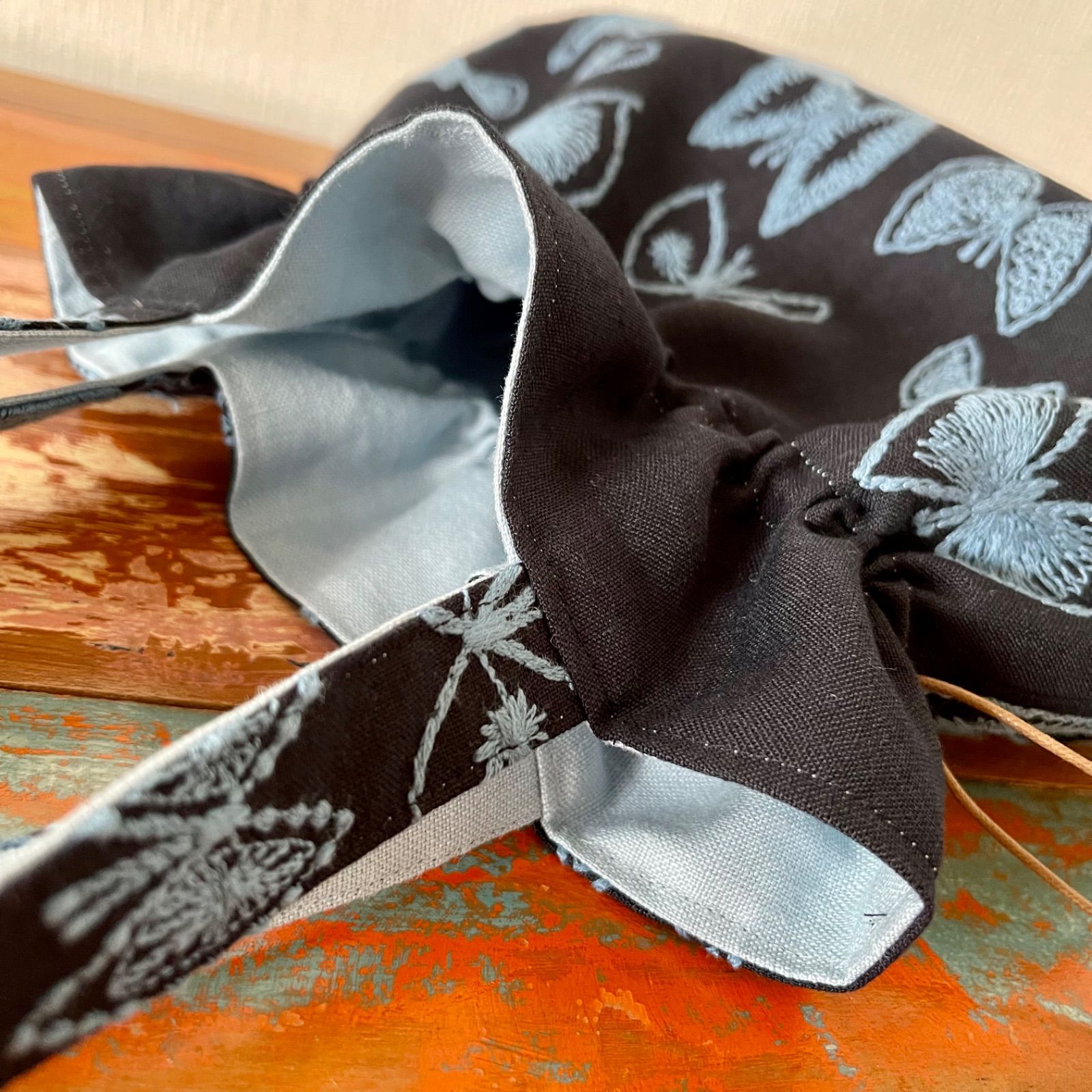 ミナペルホネン生地使用 ✳︎ sky flower 巾着バッグ - メルカリ 