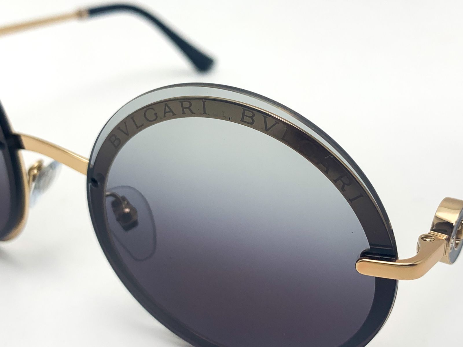 BVLGARI ブルガリ 黒 ブラック ラウンド型レンズ サングラス 6149-B  