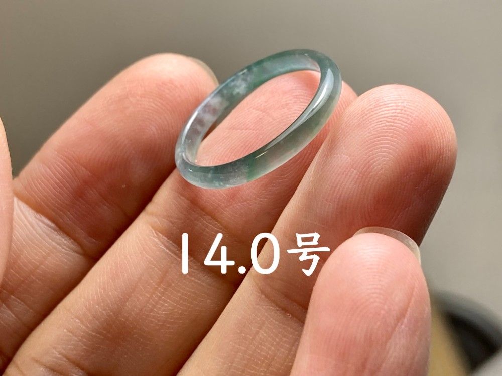 L14-45 細身 高氷種 薄水緑 14.0号 グアテマラ産 A貨 本翡翠