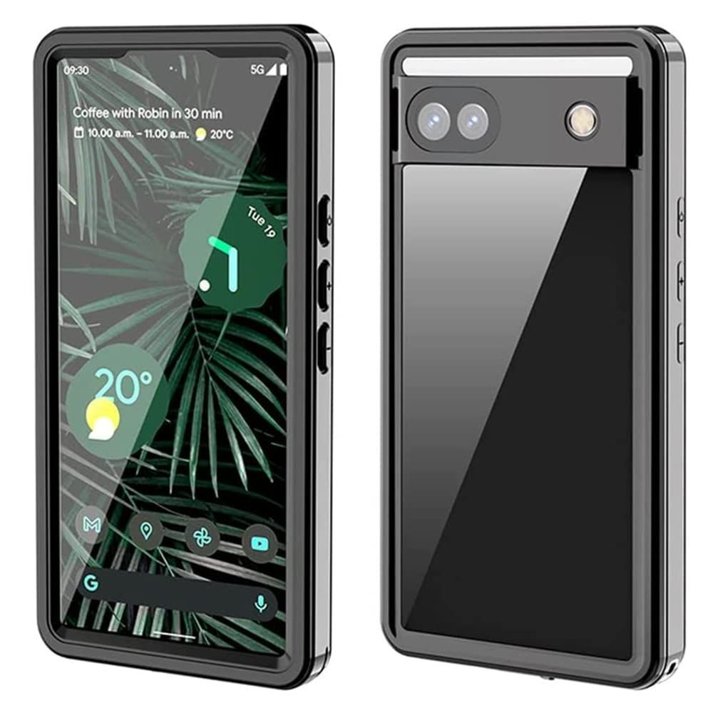 Google Pixel 6a ケース 防水ケース クリア 完全 防水 防塵 防雪 耐衝撃 360全面保護 クリア前カバーと透明バックカバーの組み合わせ Google Pixel6a スマホケース ストラップ付き 米軍MIL規格取得 グ
