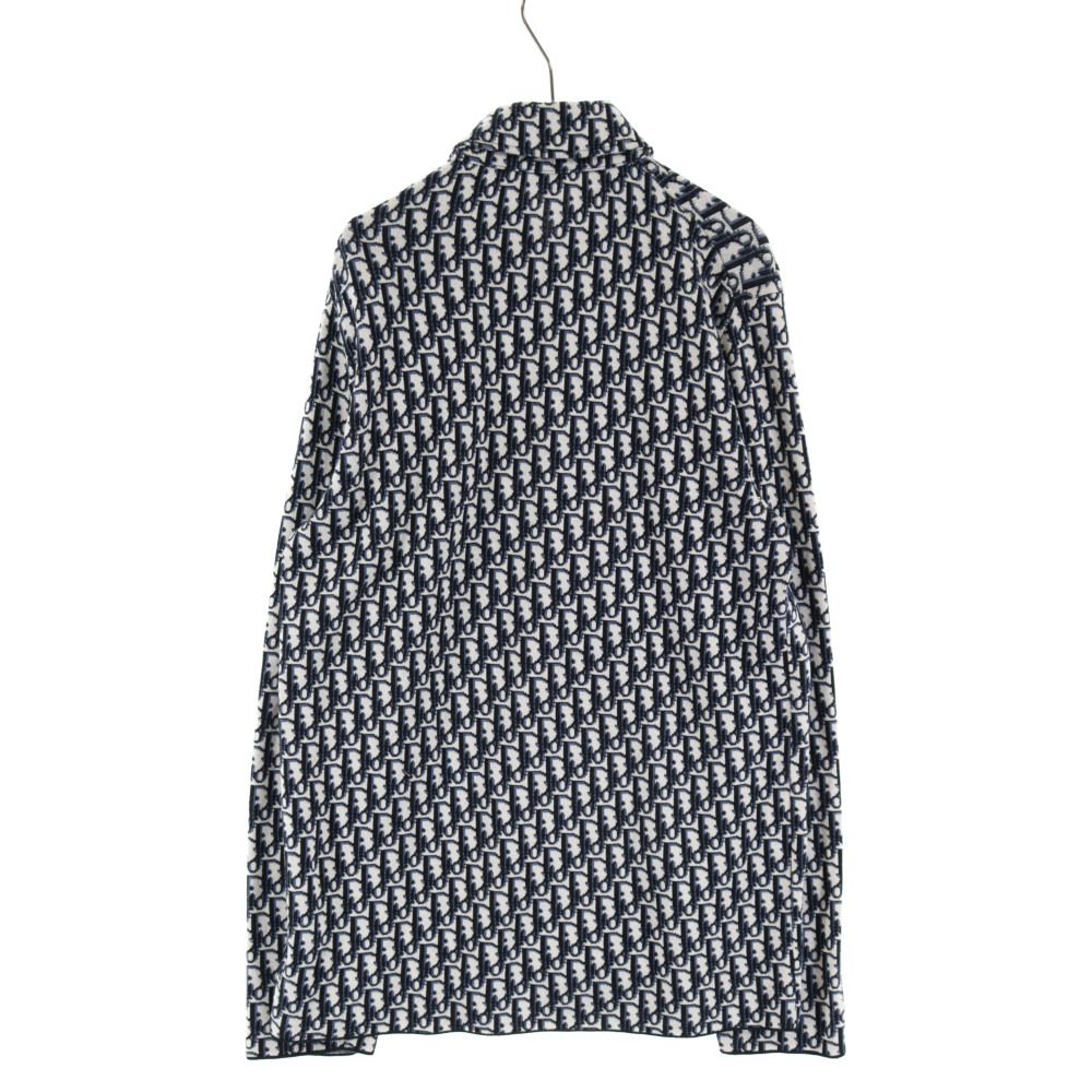 Dior - DIOR ディオール 20SS OBLIQUE JACQUARD NKIT SHIRT オブリークジャカードニットシャツ オブリーク総柄長袖コットンニットシャツ ネイビー 023M550AT099 DIOR (ディオール) 20SS OBLIQUE JACQUARD NKIT SHIRT