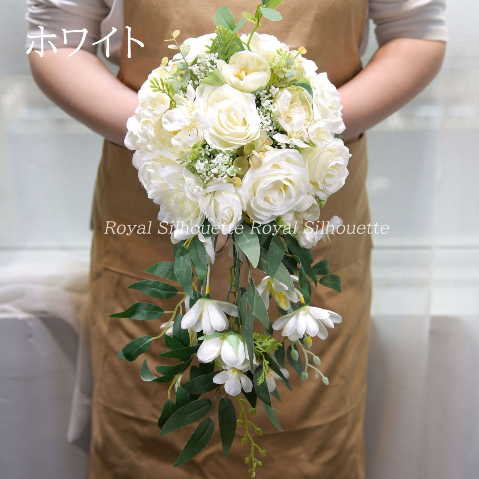 ブーケ ウェディング ブライダルブーケ 花嫁 ホワイト 白 造花 ブーケ ウェディング ブライダルブーケ 花嫁 ホワイト 白 造花