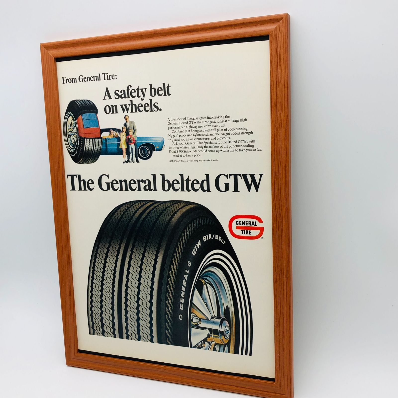 ポスター　額付き　vintage ビンテージ 広告 ポスター 『 ゼネラルタイヤ (General Tire