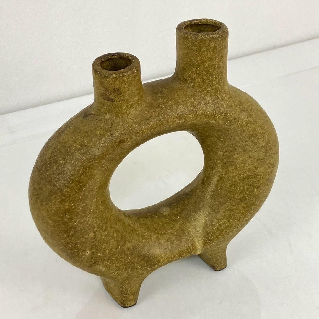 N*e様 【花器】メルカリ最大サイズ『超超特大1m20cm☆一輪挿し』レトロなガ まだら模様 一輪挿し レトロモダン 花器 花瓶 陶器 つぼ型 楕円