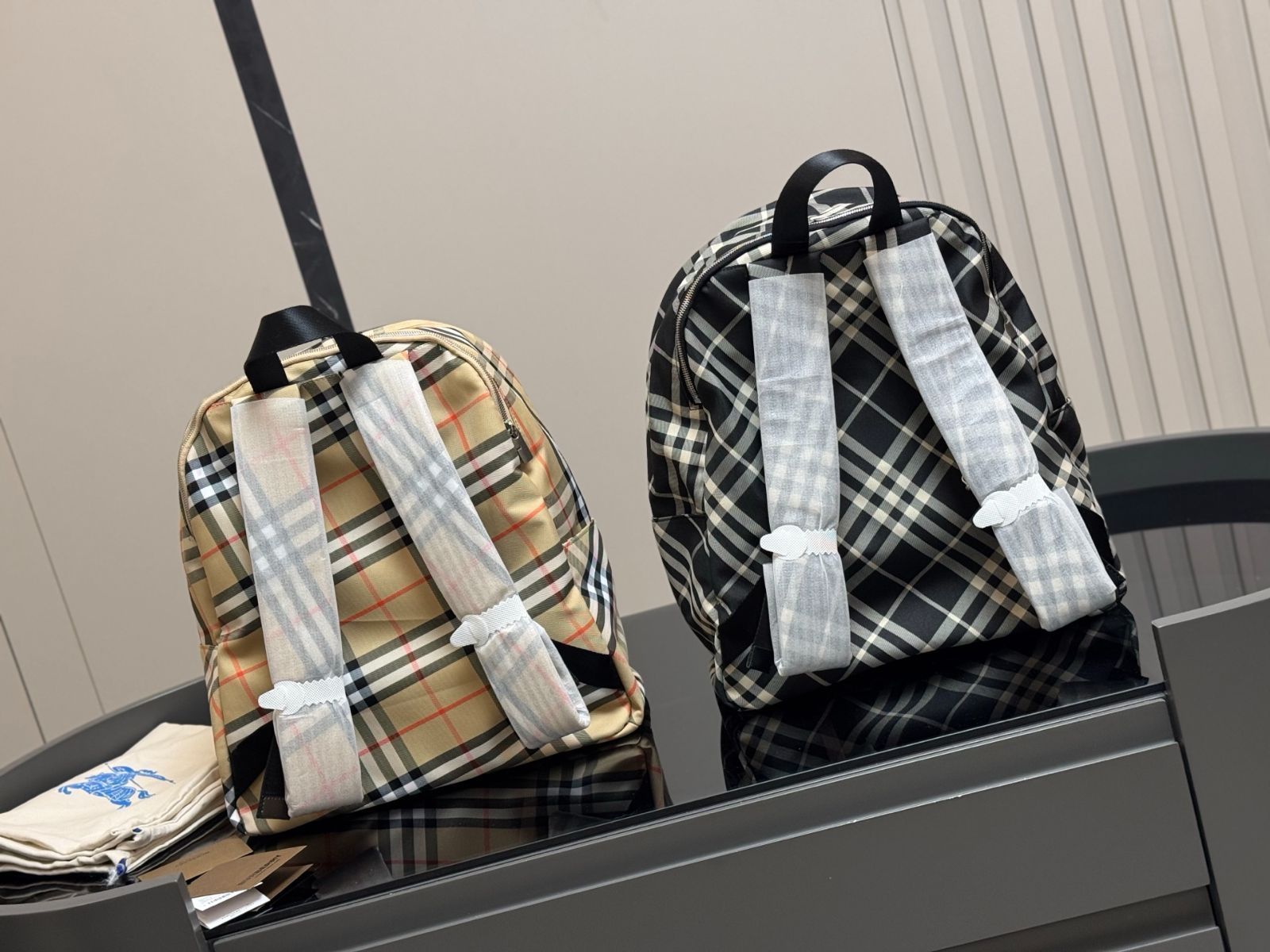 ダブルショルダーバッグ トレンチ風ナイロン