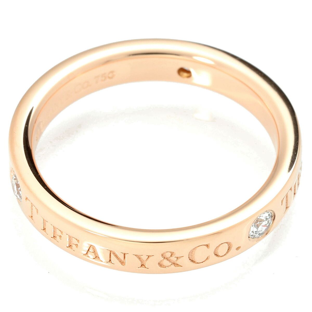 ティファニー T&CO. 3P フラットバンドリング 指輪 ダイヤモンド K18 6  