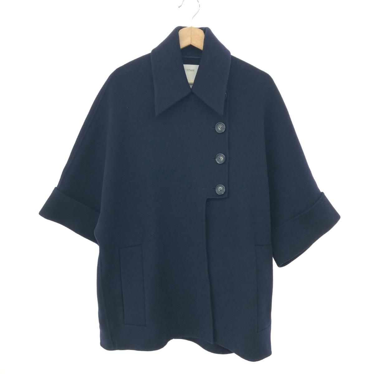 SPORTMAX スポーツマックス ビックスリーブ 変形デザイン コート サイズ S ネイビー レディース 240002231018