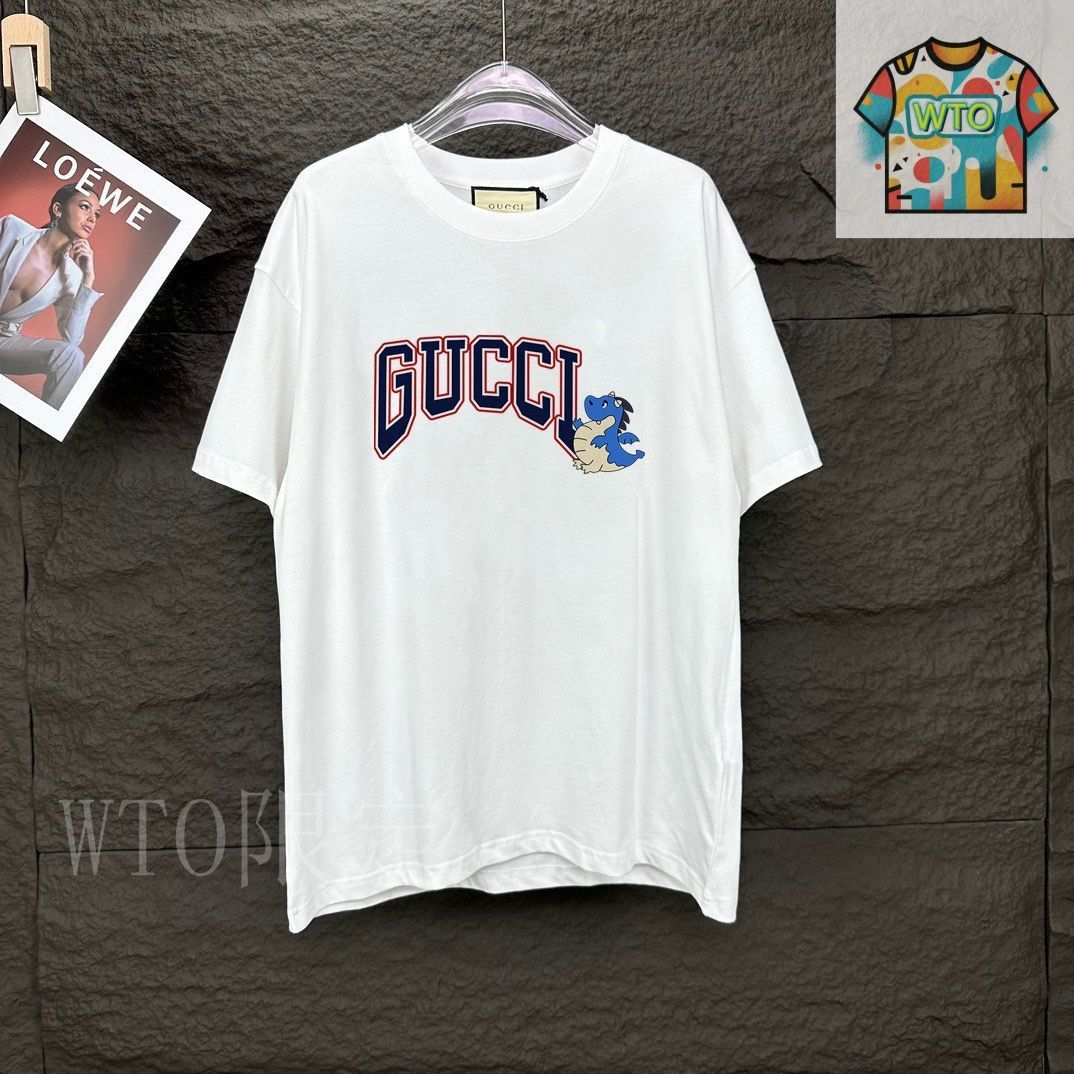 【関税込み】GUCCI☆ ロゴ プリント オーバーサイズ 半袖Tシャツ 今日特価】Gucci 2025SS 限定ロゴプリント オーバーサイズ半袖 T