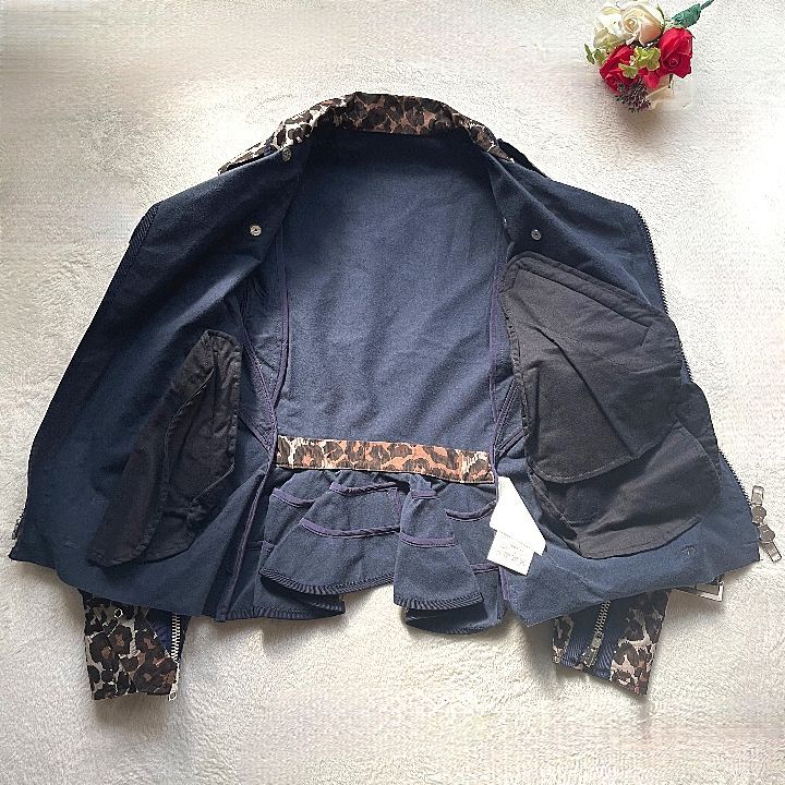 sacai サカイ レオパード ダブルライダースジャケット - メルカリ