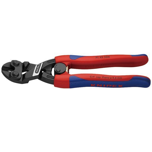 KNIPEX クニペックス 小型クリッパー コンフォート ベントヘッド リセス付 サイズ200×62×24mm 7142-200