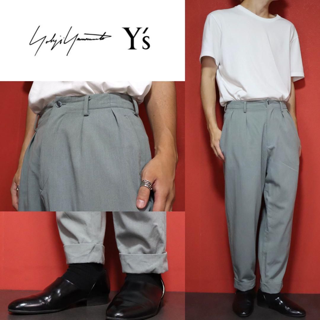 ヨウジヤマモト　スラックス　トラウザーズ　アーカイブ　ビンテージ　2タック WOOL GABARDINE SIDE TUCK PANTS(S BLACK): Vintage 1.2｜THE