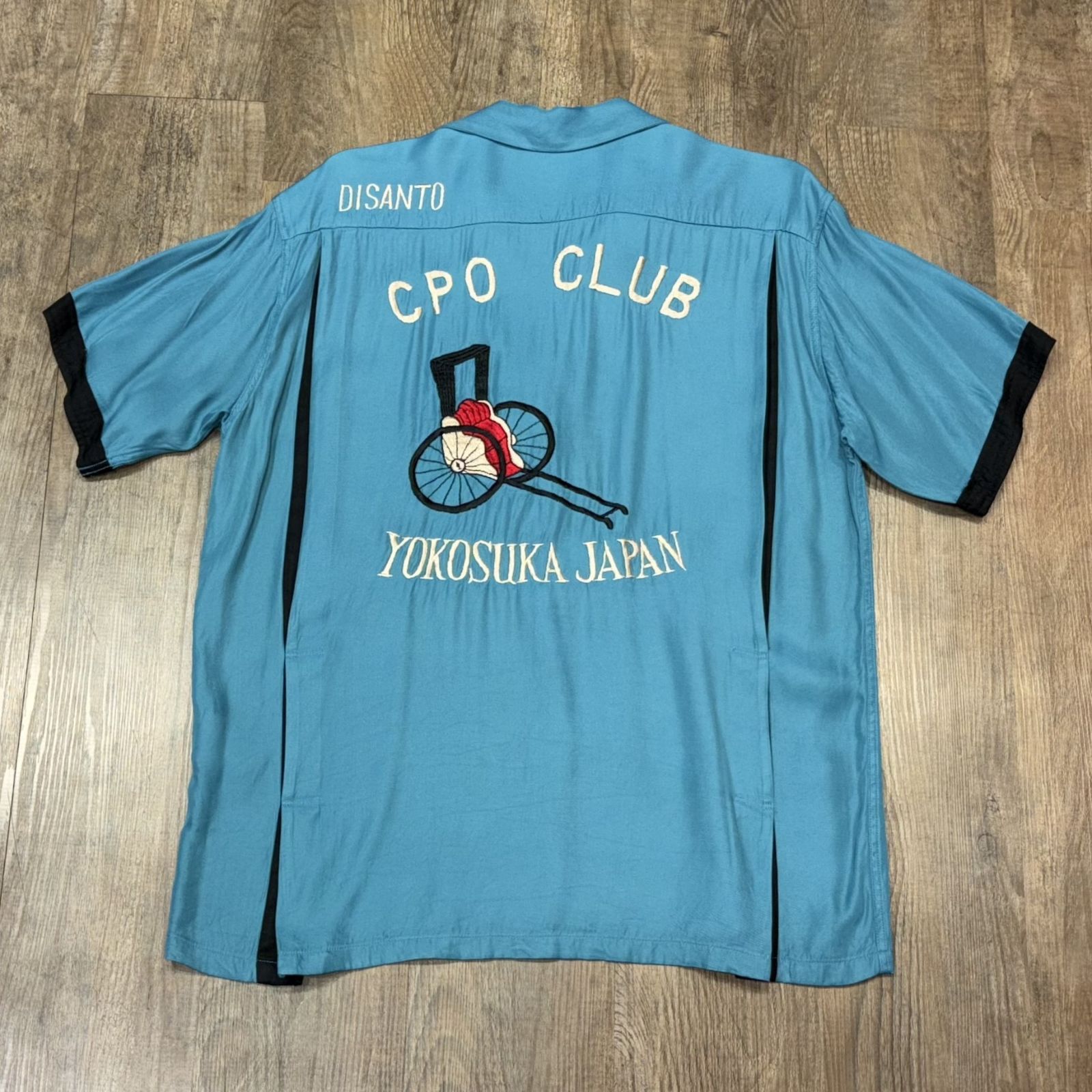 テーラー東洋 スカジャン刺繍 ボウリングシャツ 横須賀 ジャパン 人力車 アメカジ TT39103 125 ブルー Mサイズ WWW_KARIMZIABAT_FR