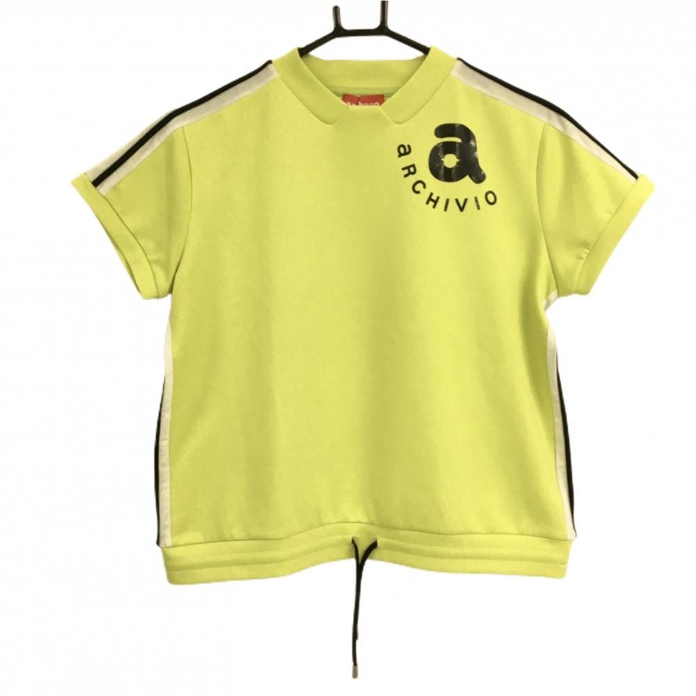 特価【美品】アルチビオ 半袖ハイネックシャツ ライトグリーン×白 肩サイドメッシュ  レディース 38(M) ゴルフウェア 2024年モデル archivio