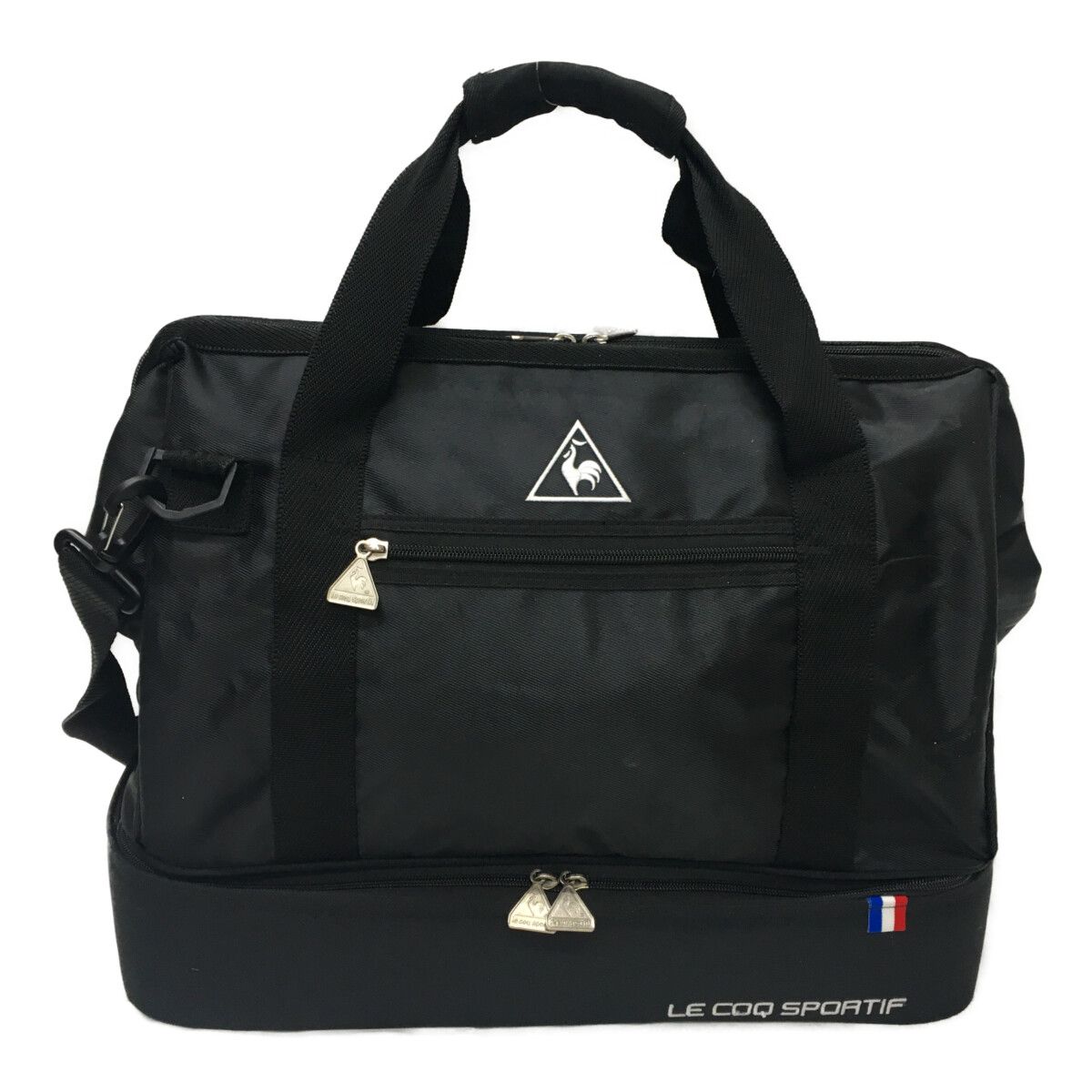 中古 ルコックスポルティフ le coq sportif ボストンバッグ ブラック 黒 二層式 シューズ入れ ドクターズバッグ風