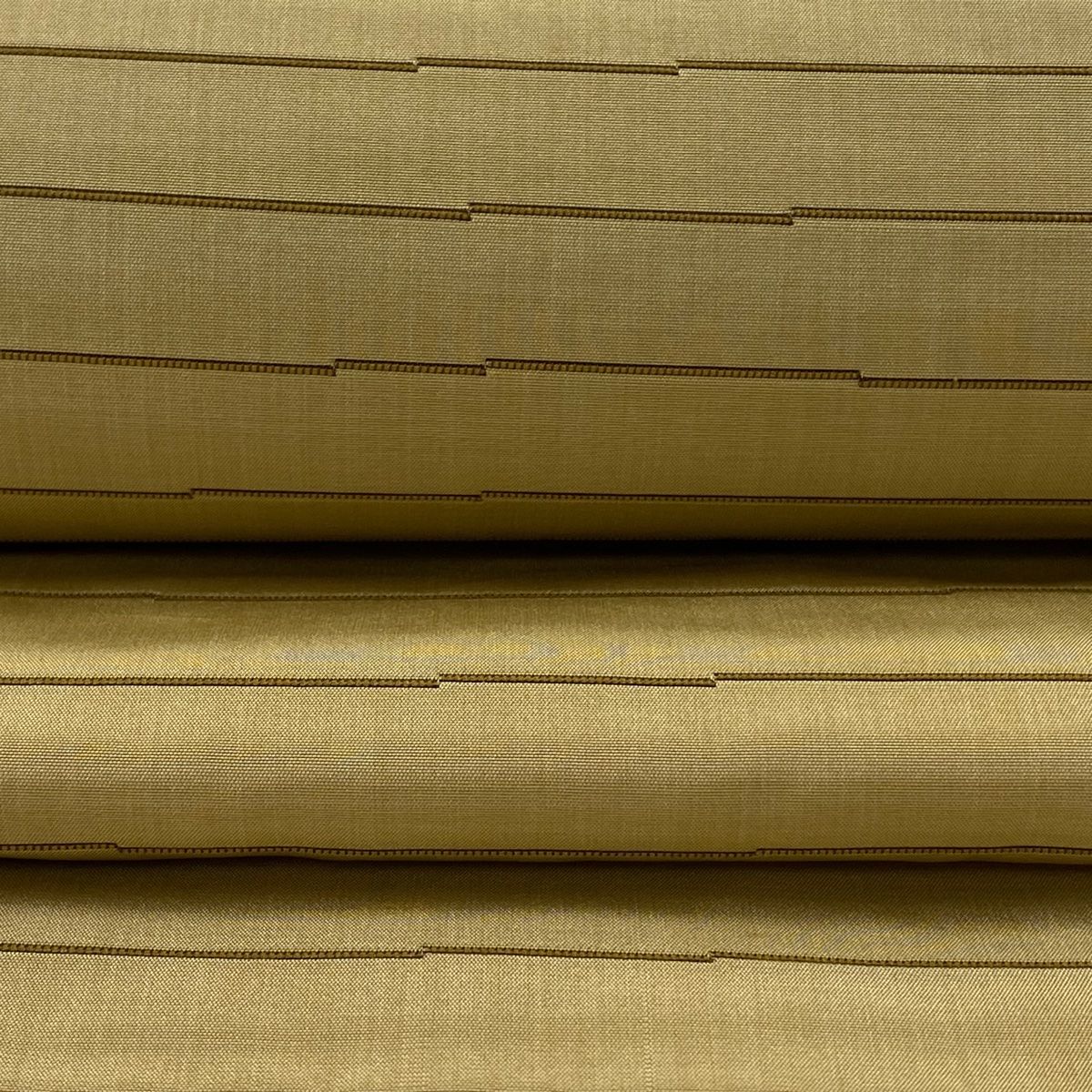 袋帯 美品 逸品 木屋太 落款 縞 幾何学模様 茶色 六通 正絹