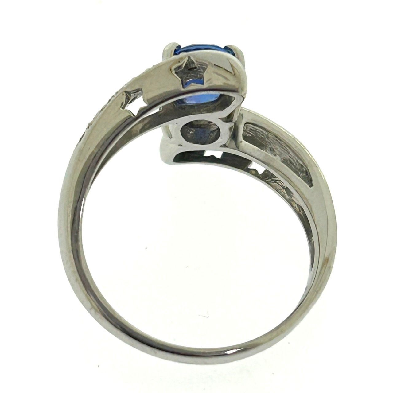 Pt900 天然 タンザナイト リング TZ:1.52ct D:0.08ct 15号