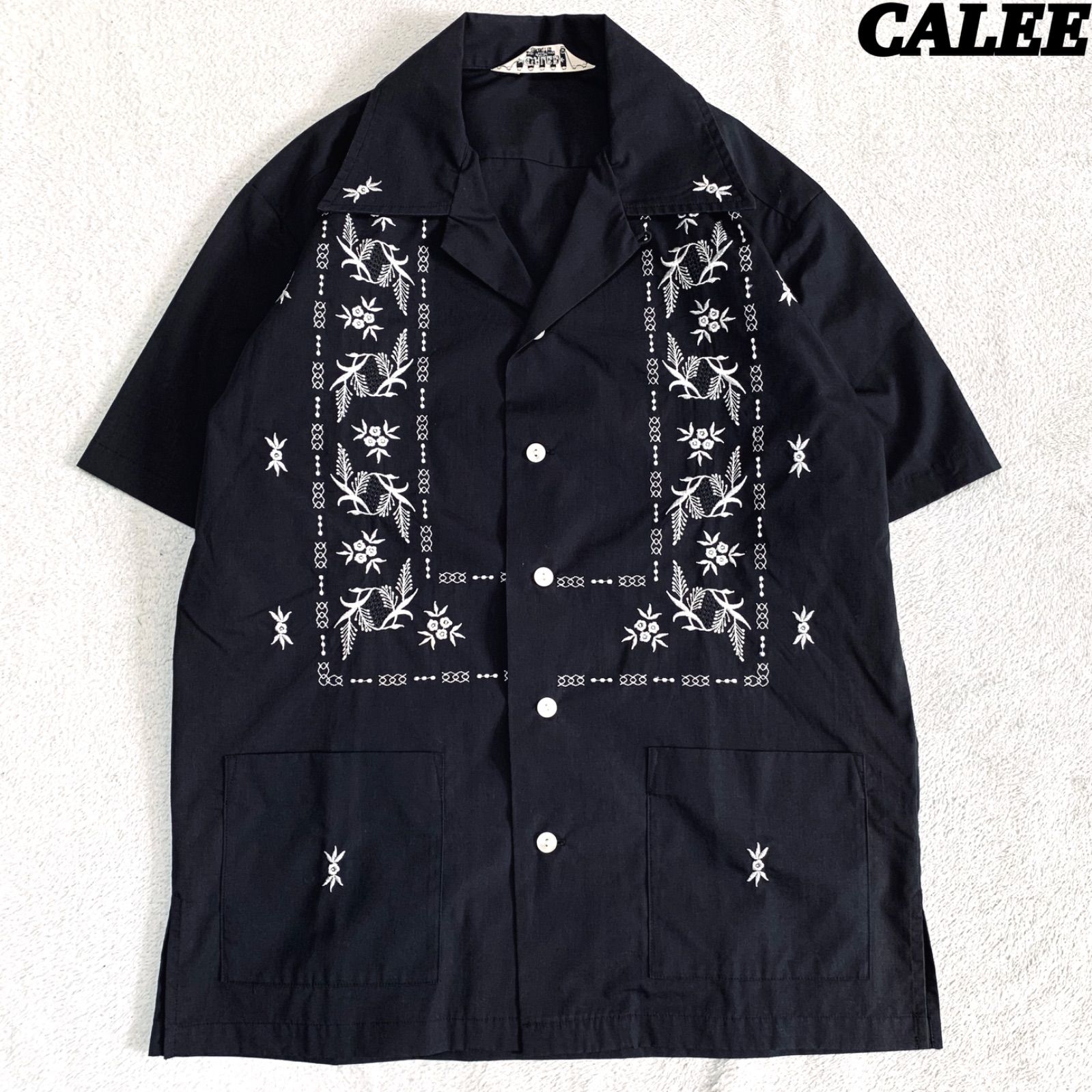 CALEE キューバシャツ ホワイト 刺繍 キャリー CALEE キューバシャツ ホワイト 刺繍 キャリー - メルカリ