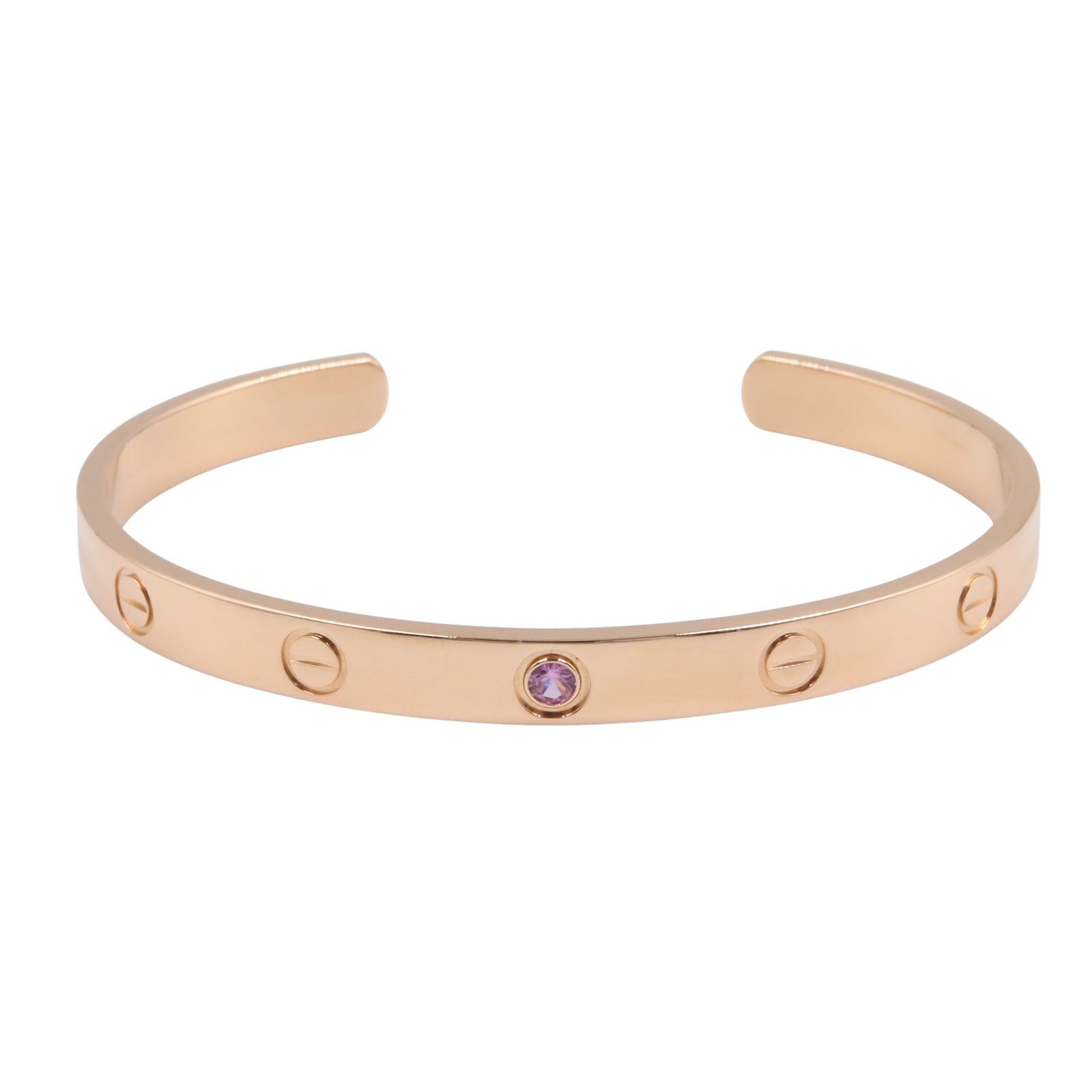 カルティエ CARTIER バングル ラブブレスオープンバングル ピンク 