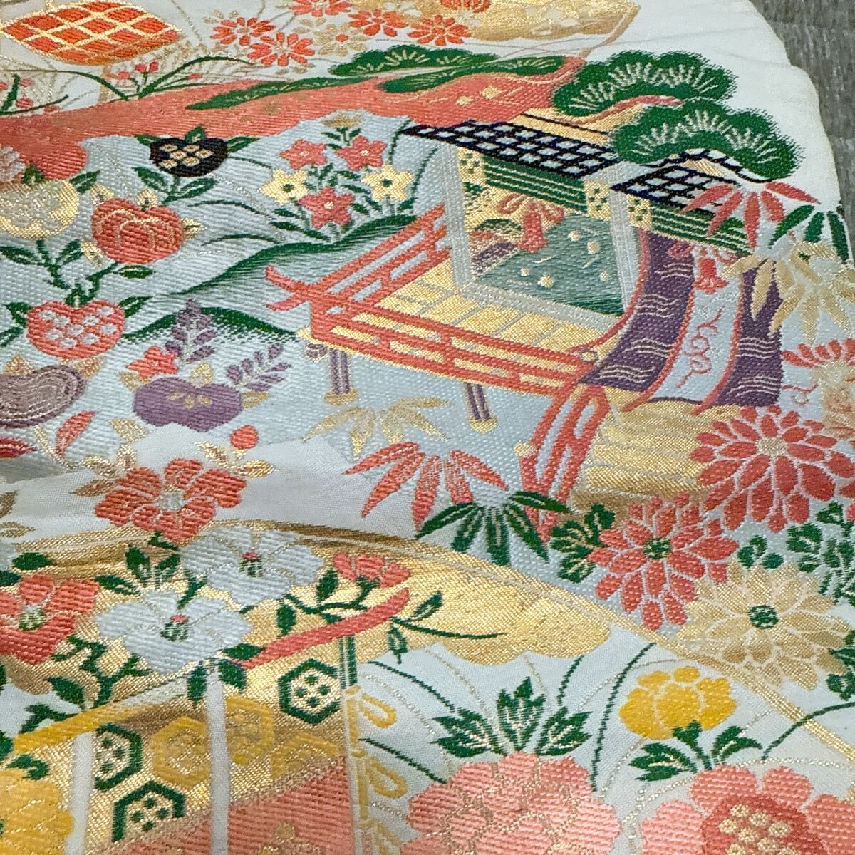 専用帯2221 ●高級 正絹 蒔絵菊 六通 袋帯 専用帯2221 ○高級 正絹 蒔絵菊 六通 袋帯 専用帯2221 ○高級
